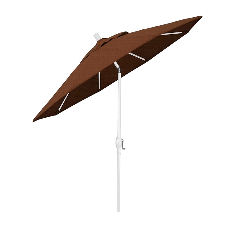 California Umbrella 7.5' Patio Umbrella in Olefin Teak/Matted White