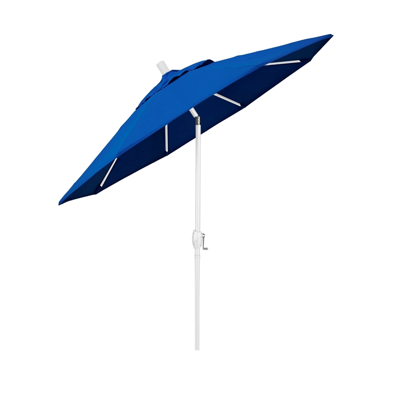 California Umbrella 7.5' Patio Umbrella in Pacifica Pacific Blue/Matted White