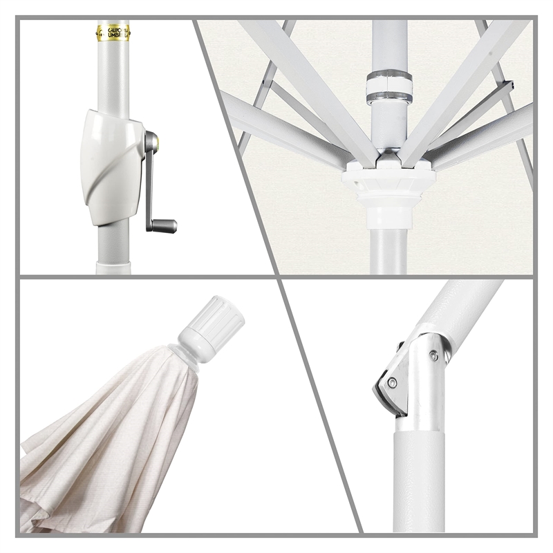 California Umbrella 7.5' Patio Umbrella in Pacifica Natural/Matted White