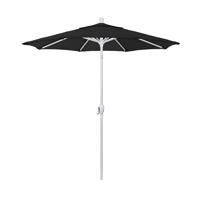 California Umbrella 7.5' Patio Umbrella in Pacifica Black/Matted White