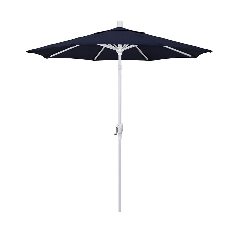California Umbrella 7.5' Patio Umbrella in Pacifica Navy Blue/Matted White