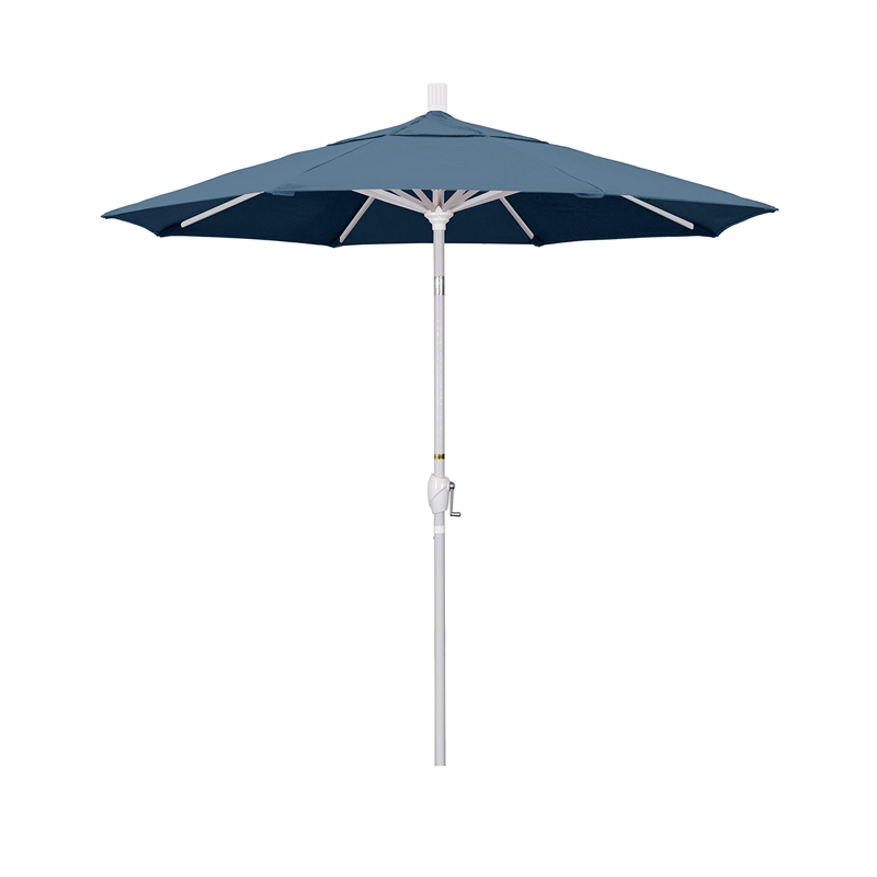 California Umbrella 7.5' Patio Umbrella in Pacifica Sapphire/Matted White