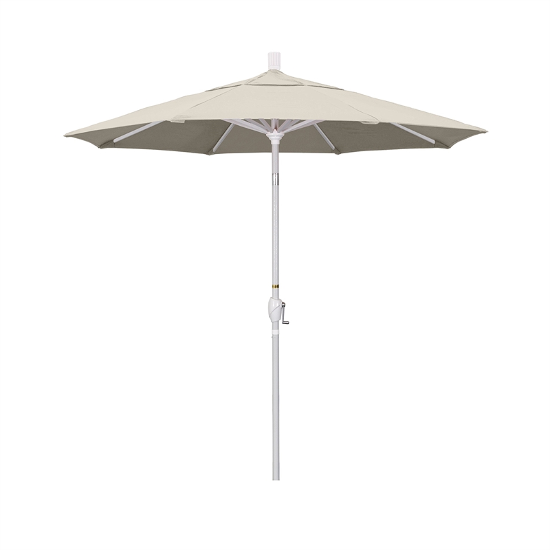 California Umbrella 7.5' Patio Umbrella in Pacifica Canvas/Matted White