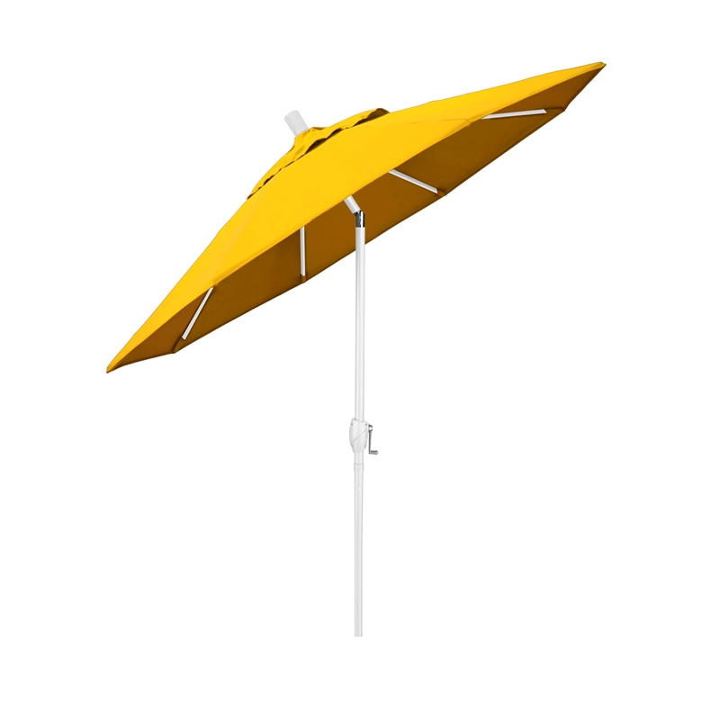 California Umbrella 7.5' Patio Umbrella in Pacifica Yellow/Matted White