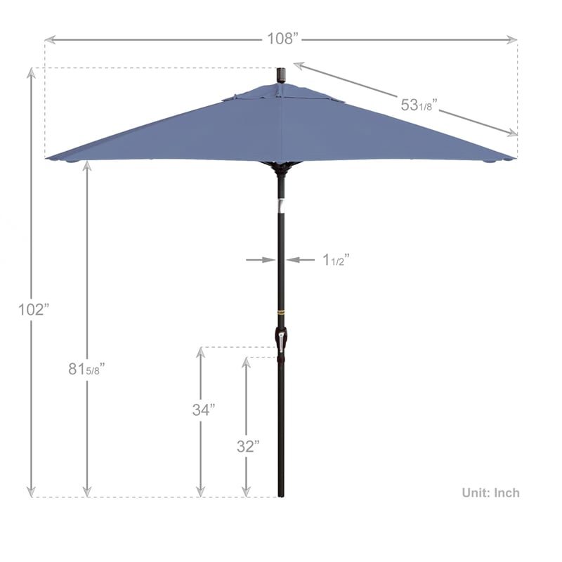 California Umbrella 9' Patio Umbrella in Wheat