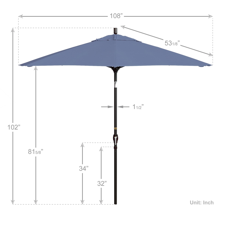 California Umbrella 9' Patio Umbrella in Canvas