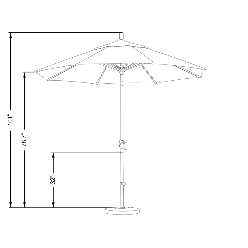 California Umbrella 9' Patio Umbrella in Teak