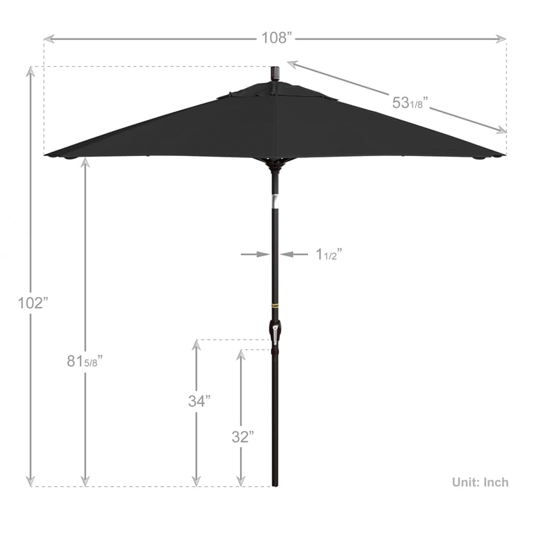 California Umbrella 9' Patio Umbrella in Navy Blue