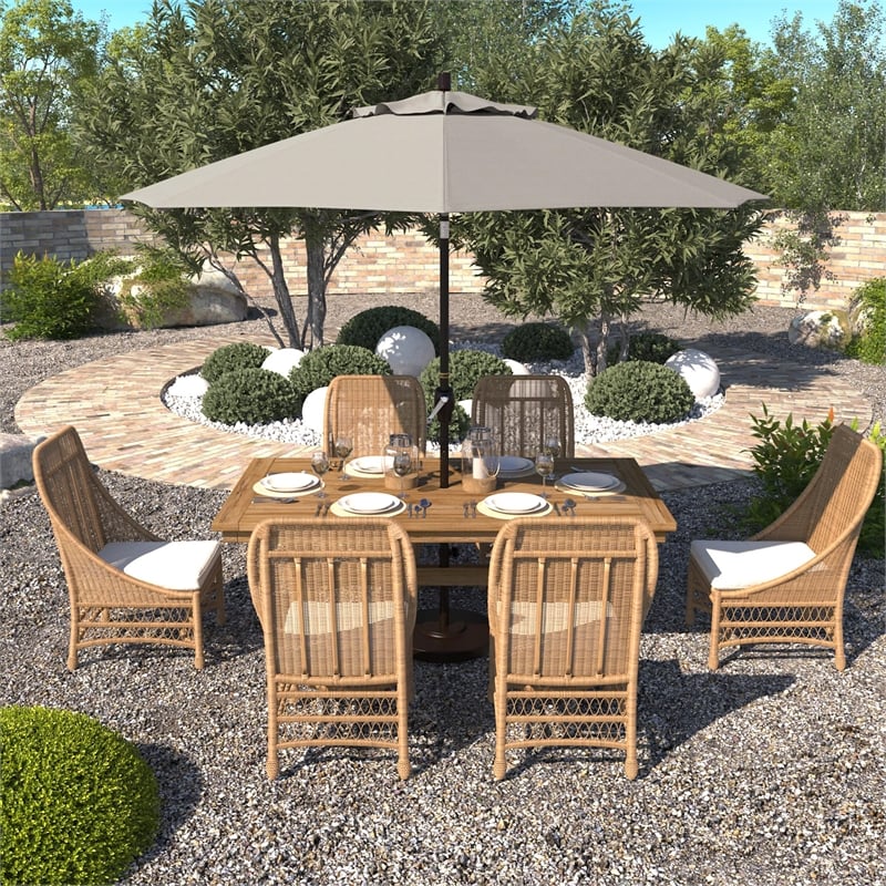 California Umbrella 9' Patio Umbrella in Woven Granite