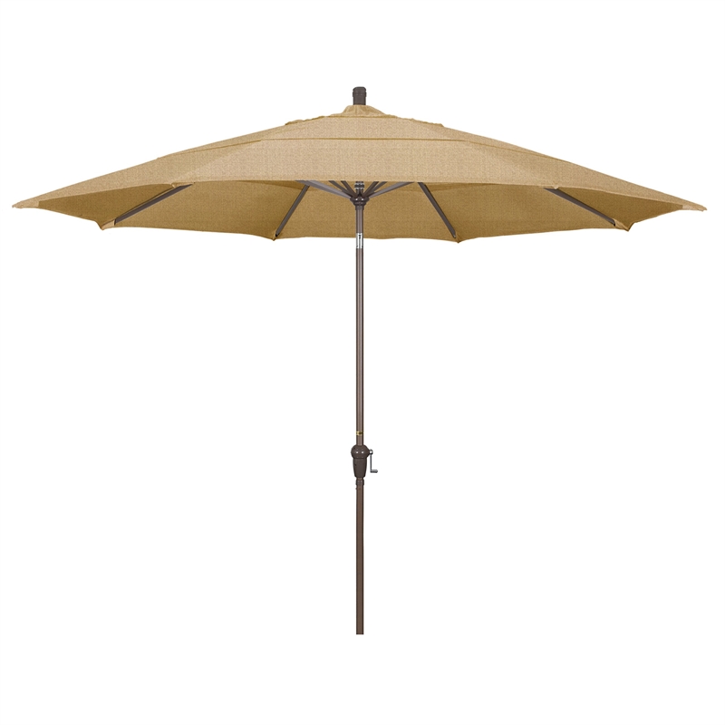 California Umbrella 11' Patio Umbrella in Olefin Woven Sesame/Champagne