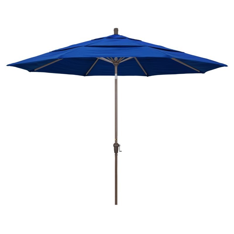 California Umbrella 11' Patio Umbrella in Pacific Blue | Homesquare