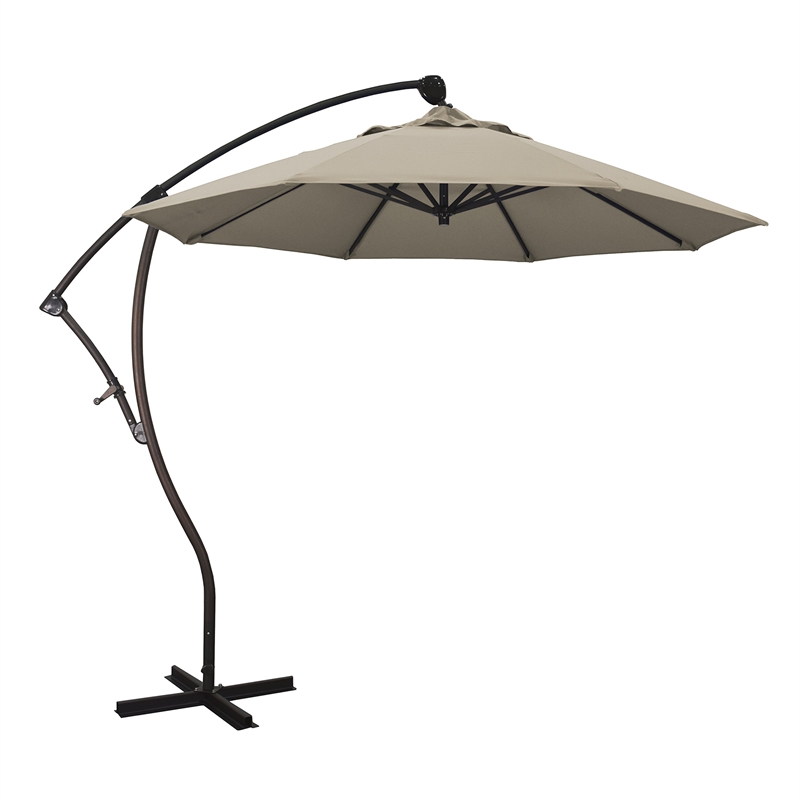 California Umbrella 9' Cantilever Umbrella in Taupe