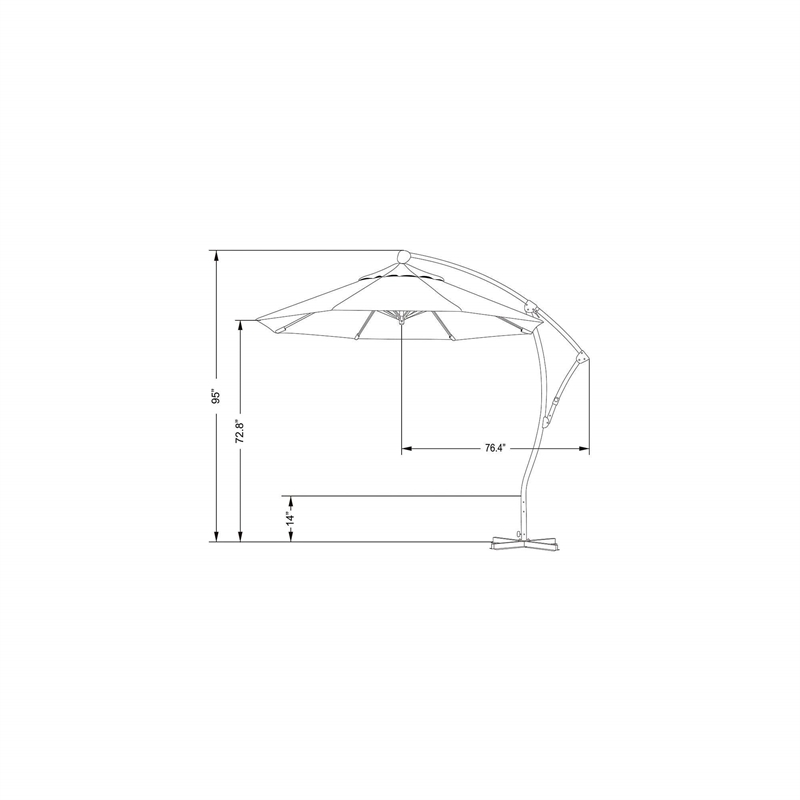 California Umbrella 9' Cantilever Umbrella in Canvas