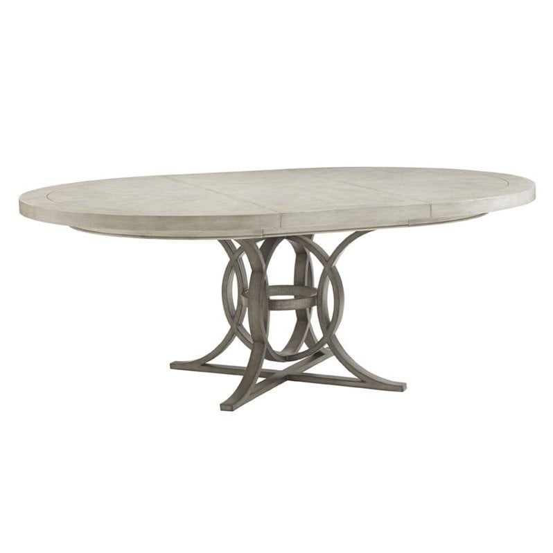 Lexington Oyster Bay Calerton Round Pedestal Dining Table In Oyster 714 875c