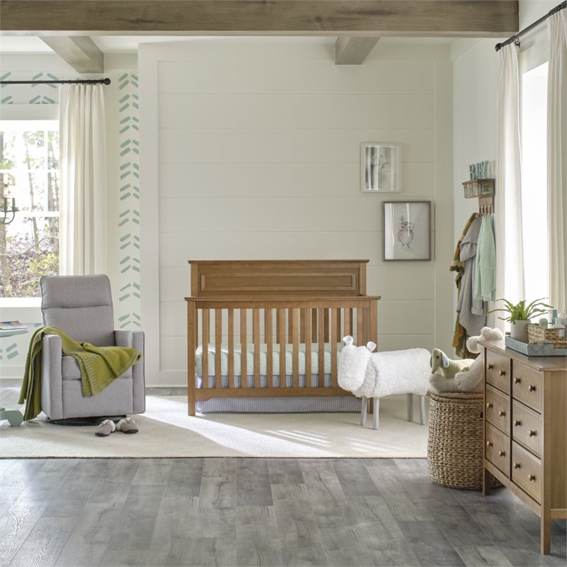 DaVinci Autumn Pine Solid Wood 4-in-1 Convertible Crib in Chestnut