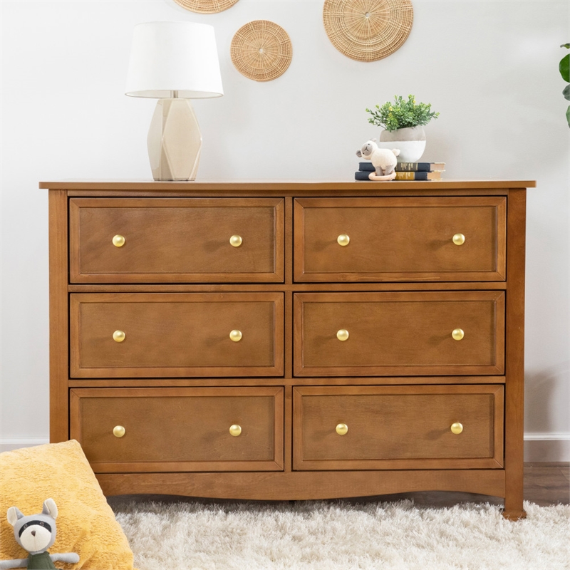 DaVinci Kalani 6 Drawer Double Wide Dresser in Chestnut