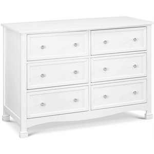 davinci kalani 6 drawer double wide dresser in white