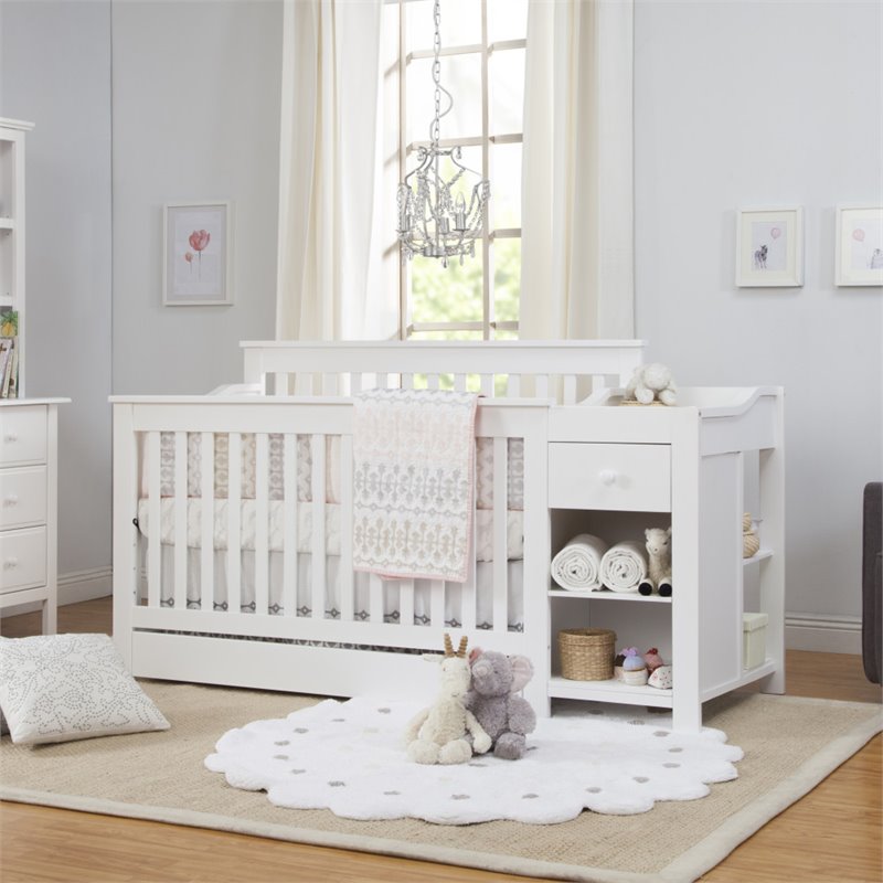 Davinci Piedmont 4 In 1 Crib And Changer Combo In White M1991w