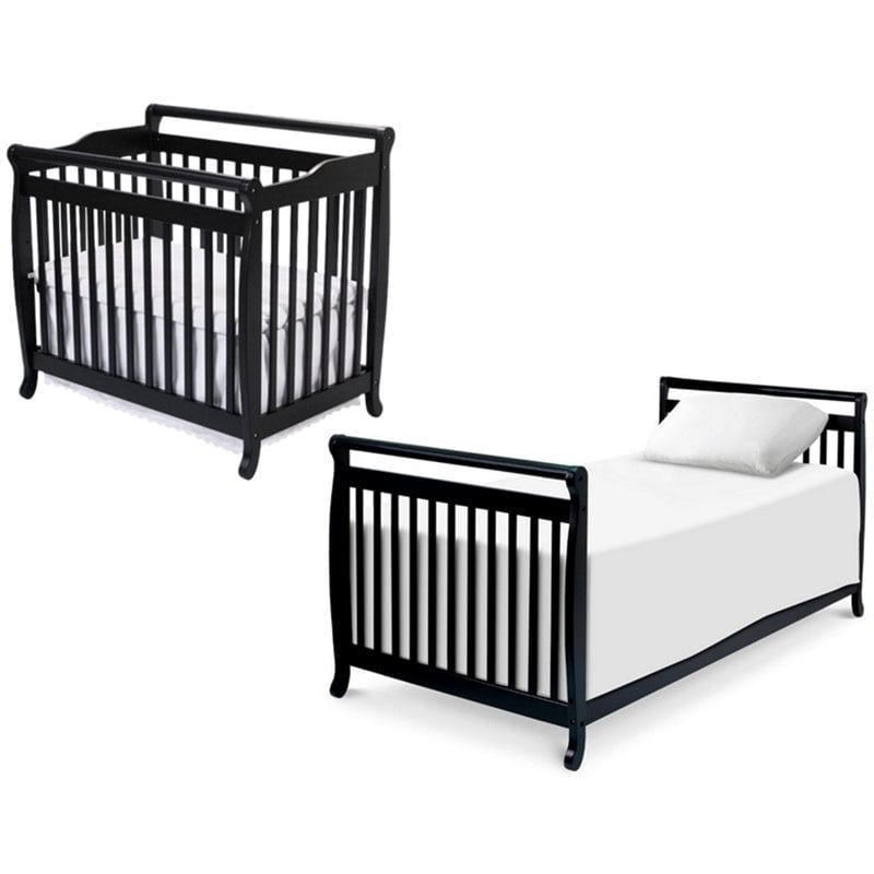 Davinci Emily 4 In 1 Convertible Mini, Twin Bed With Rails All Around
