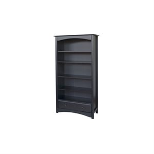 davinci universal mdb 5 adjustable wood shelf bookcase in ebony