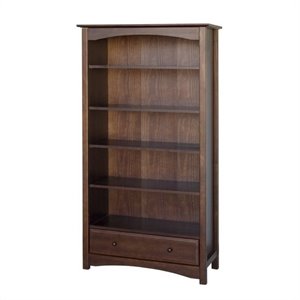davinci universal mdb 5 adjustable wood shelf bookcase in espresso