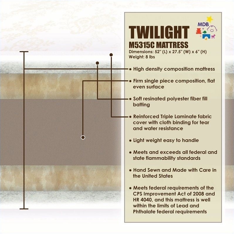 DaVinci Twilight 6" Polyester Baby Crib Mattress M5315C