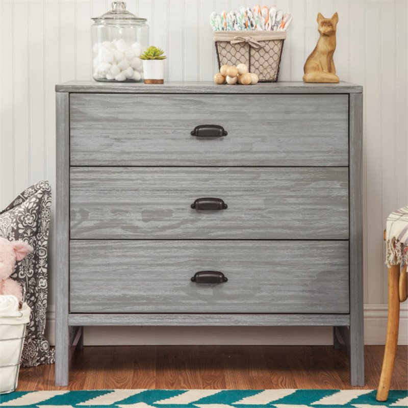 Davinci Fairway 3 Drawer Dresser In Rustic Grey M13523ug Davinci Fairway 3 Drawer Dresser In Rustic Grey