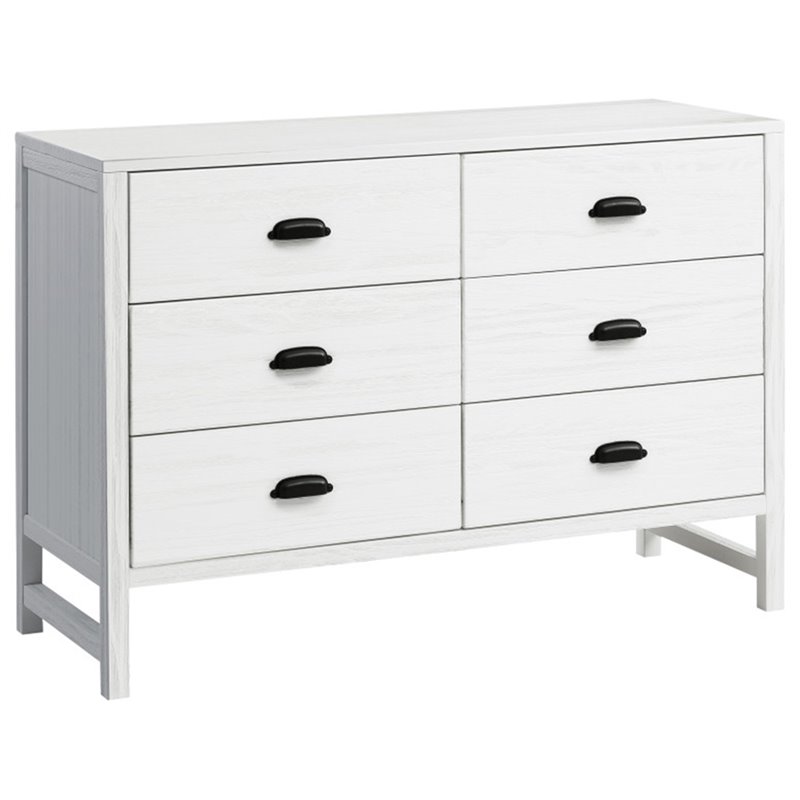 Davinci Fairway 6 Drawer Double Dresser In Warm White M13516uw