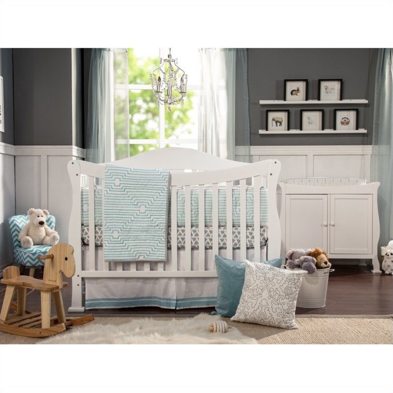 DaVinci Parker 4in1 Convertible Wood Crib and Dresser Set in White