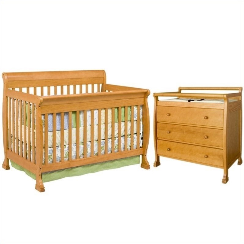 DaVinci Kalani 4in1 Convertible Crib with Changing Table in Honey Oak