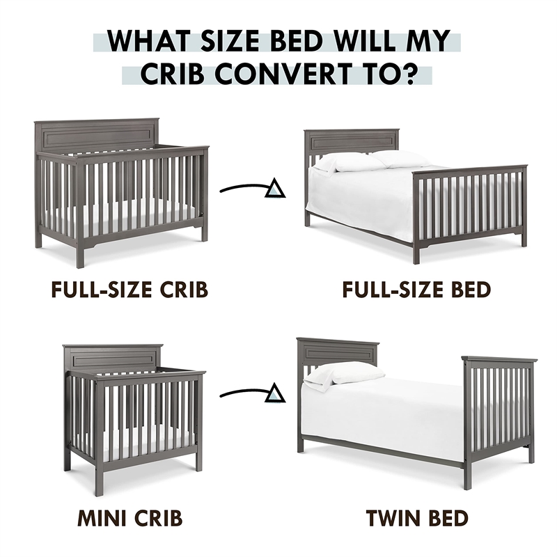 DaVinci Hidden Hardware Twin-Full Size Wood Bed Conversion Kit in Espresso