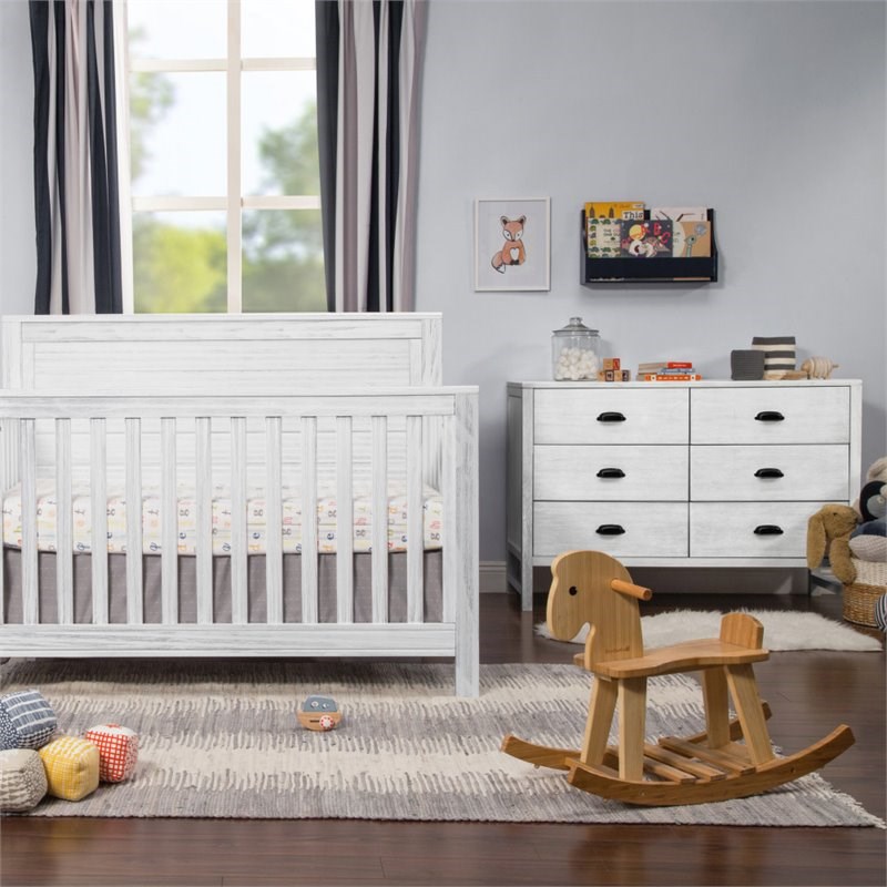 DaVinci Fairway 6-Drawers Pine Wood Double Dresser in Cottage White