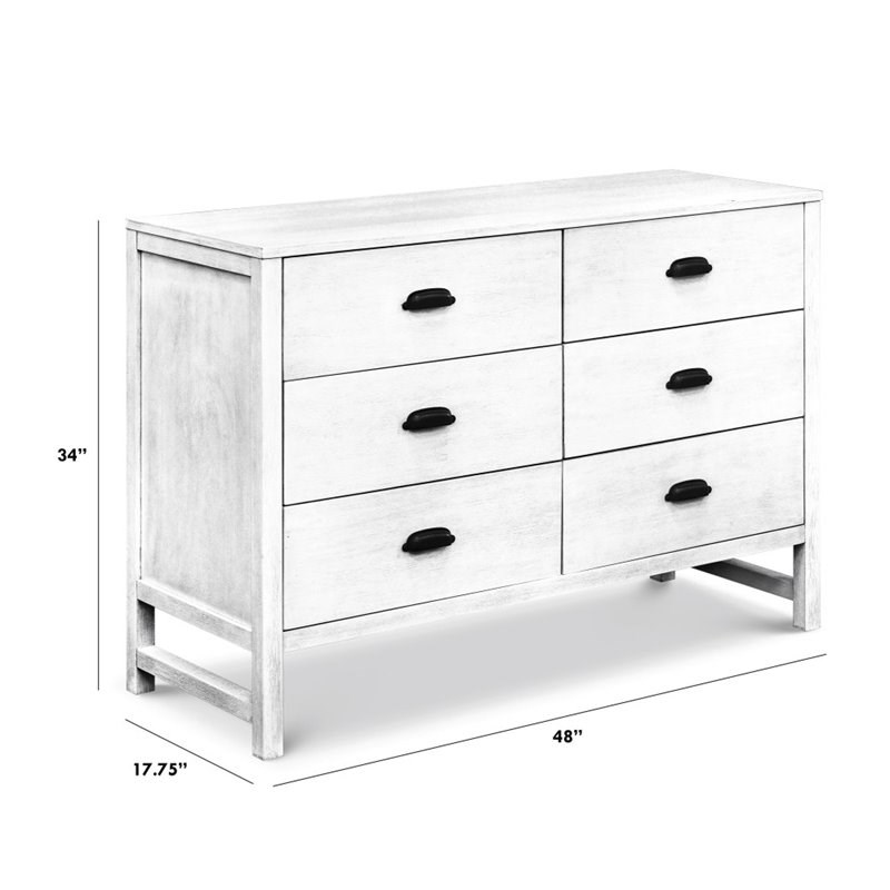 DaVinci Fairway 6-Drawers Pine Wood Double Dresser in Cottage White