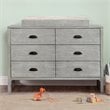 DaVinci Fairway 6-Drawer Pine Wood Double Dresser in Cottage Gray