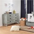 DaVinci Fairway 6-Drawer Pine Wood Double Dresser in Cottage Gray