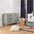 DaVinci Fairway 6-Drawer Pine Wood Double Dresser in Cottage Gray