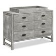 DaVinci Fairway 6-Drawer Pine Wood Double Dresser in Cottage Gray