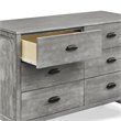 DaVinci Fairway 6-Drawer Pine Wood Double Dresser in Cottage Gray