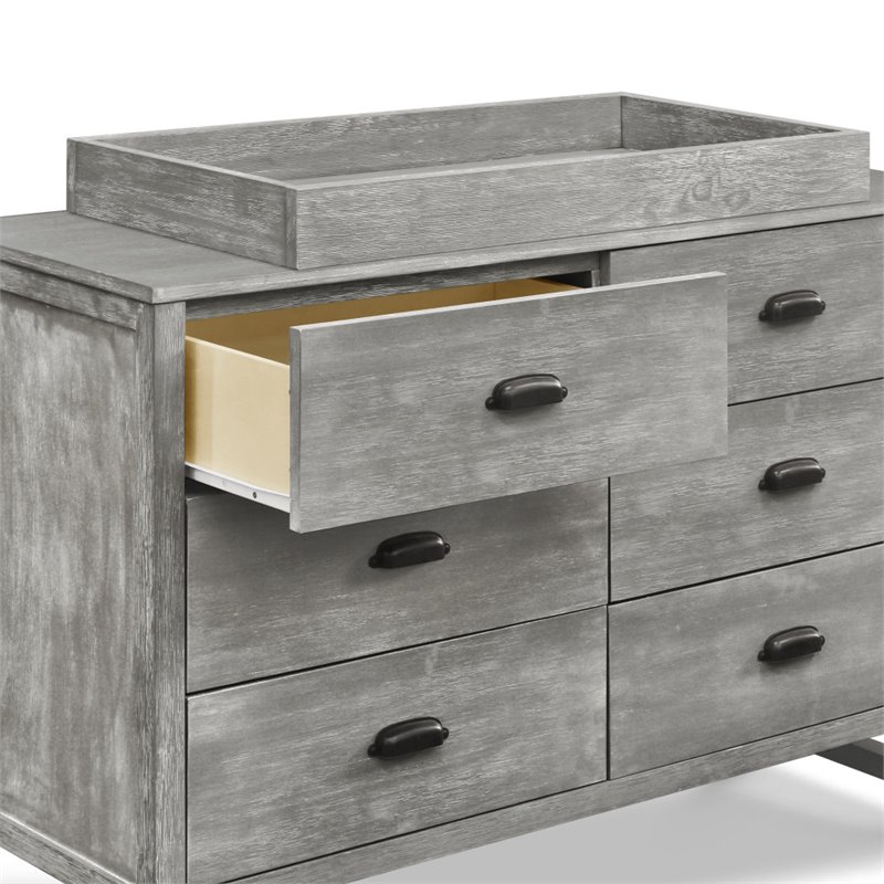 DaVinci Fairway 6 Drawer Double Dresser in Cottage Gray