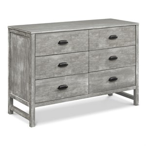 davinci fairway 6 drawer double dresser in cottage gray