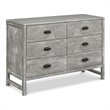 DaVinci Fairway 6-Drawer Pine Wood Double Dresser in Cottage Gray