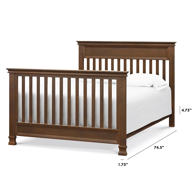DaVinci Wood Hidden Hardware Twin-Full Size Bed Conversion Kit in Mocha