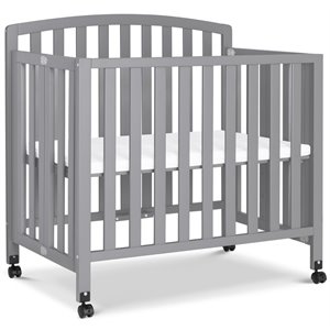 Davinci Dylan Folding Portable 3-in-1 Mini Crib in Gray