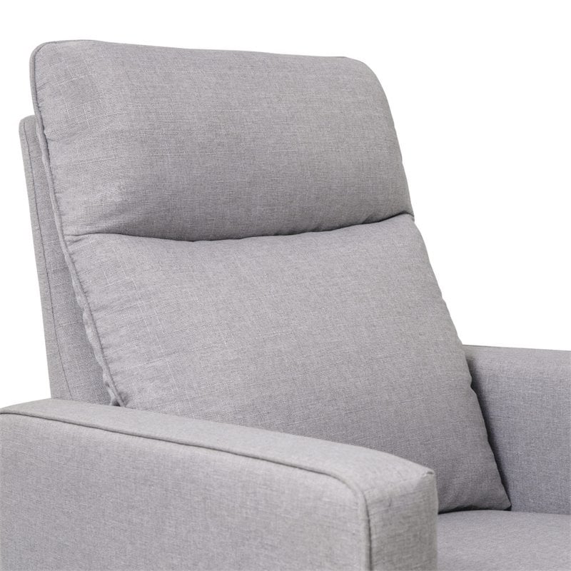 davinci gabby pillowback swivel glider in misty grey