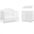 4-in-1 Convertible Crib Set with Matching Dresser Changing Table in Pure White