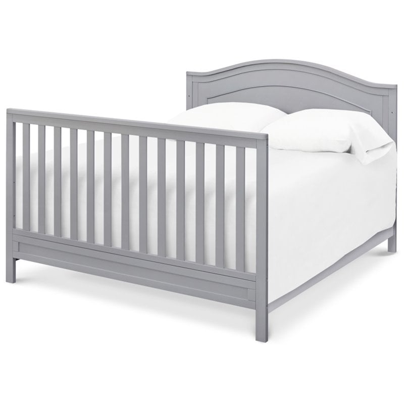 4-in-1 Convertible Crib and Dresser Set with Removable Changing Tray in Gray