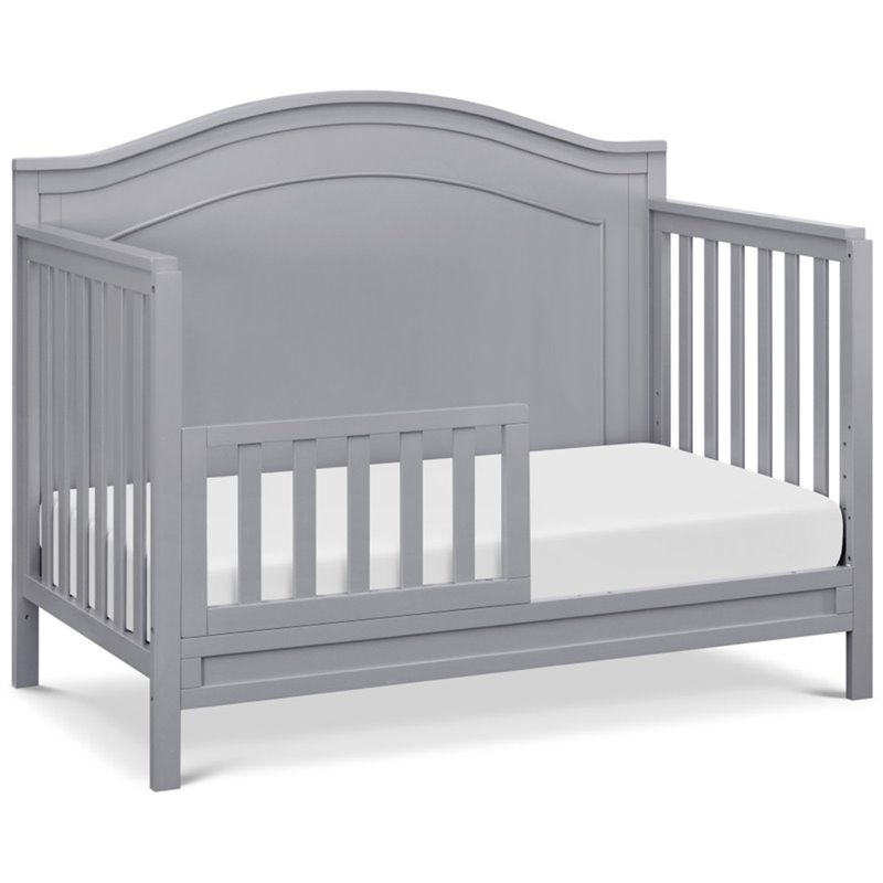 4-in-1 Convertible Crib and Dresser Set with Removable Changing Tray in Gray