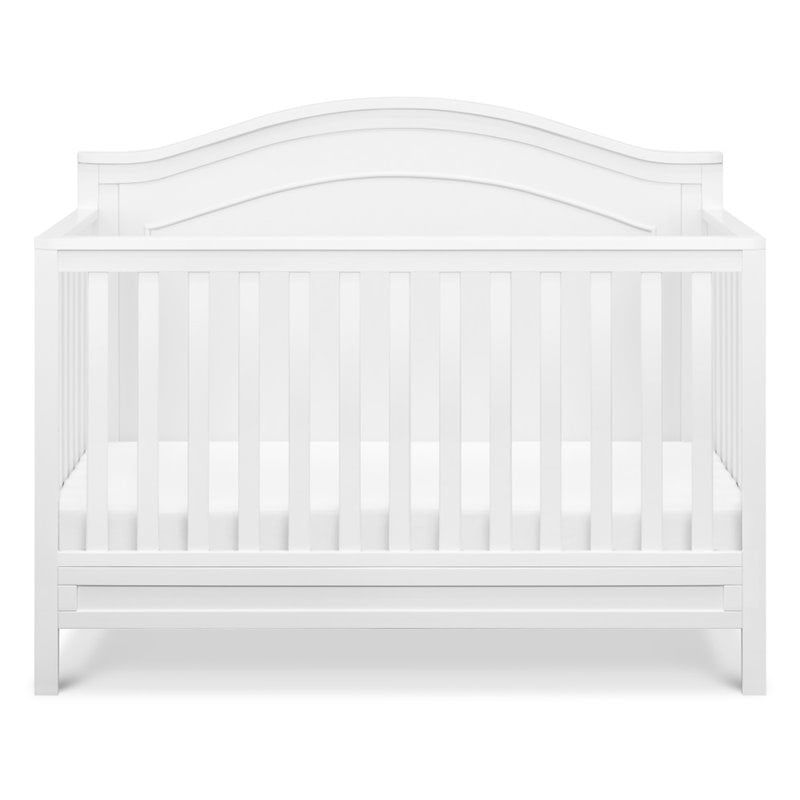 4-in-1 Convertible Crib and Dresser Set with Removable Changing Tray in White