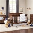 4-in-1 Convertible Crib Set with Dresser Mattress and Changing Tray in Espresso
