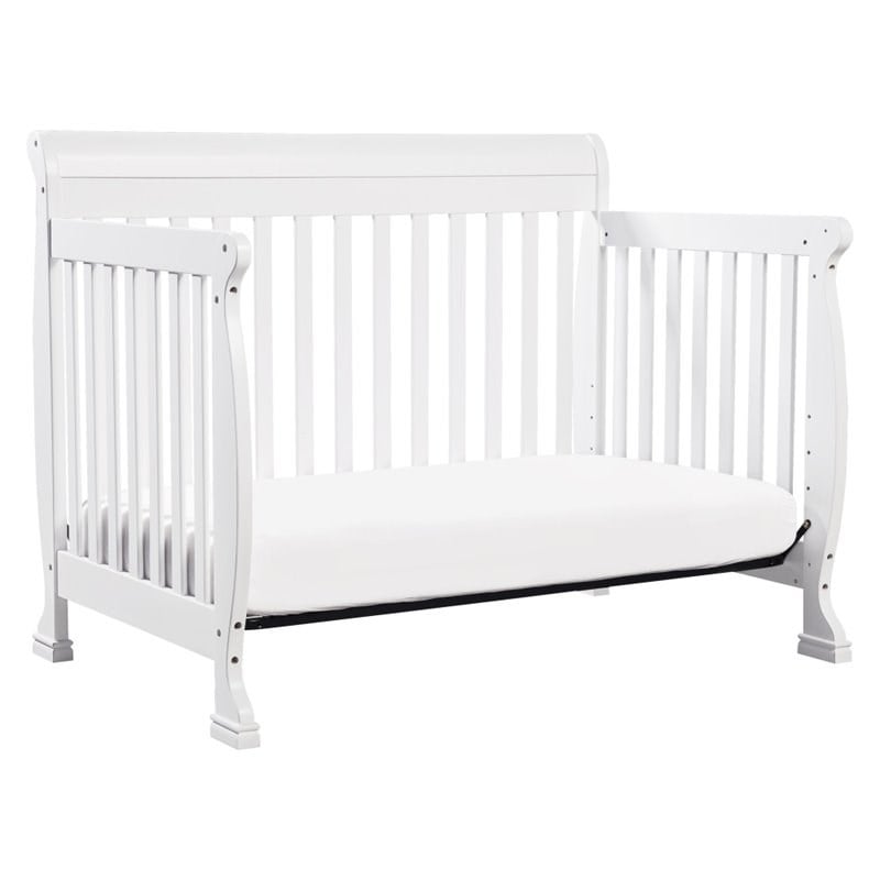 4-in-1 Convertible Crib Set with Dresser Mattress and Changing Tray in White